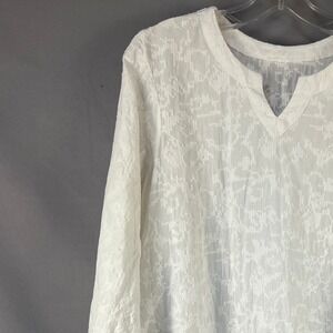 White Embroidered Tunic Dress Bohemian Kaftan Cover‎ Up Casual Elegant